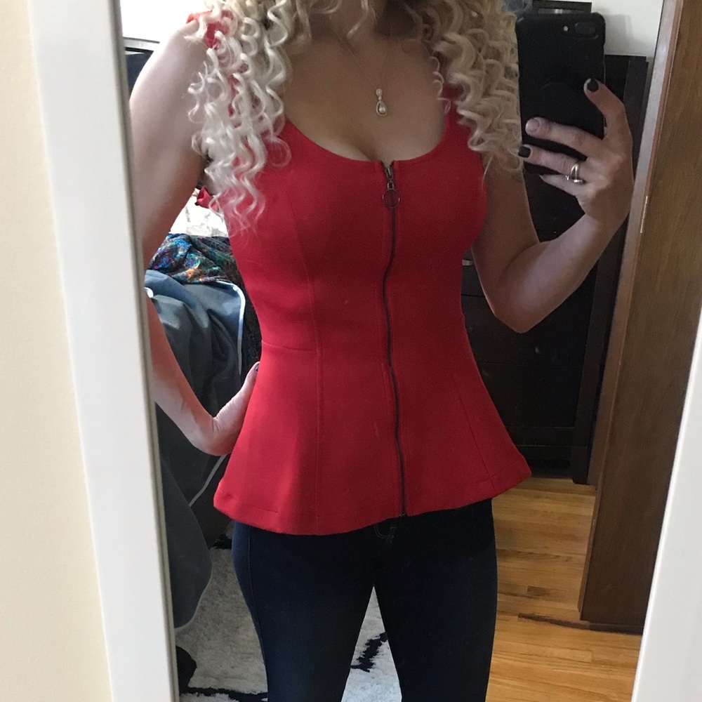 Guess Dressy Tank Top with Front Zipper